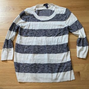 Gap factory blue & navy stripe long sleeve light weight sweater size S